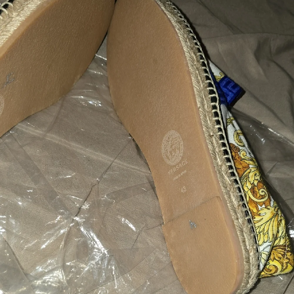 Versace Blue and Gold Medusa Espadrilles - Picture 4 of 12